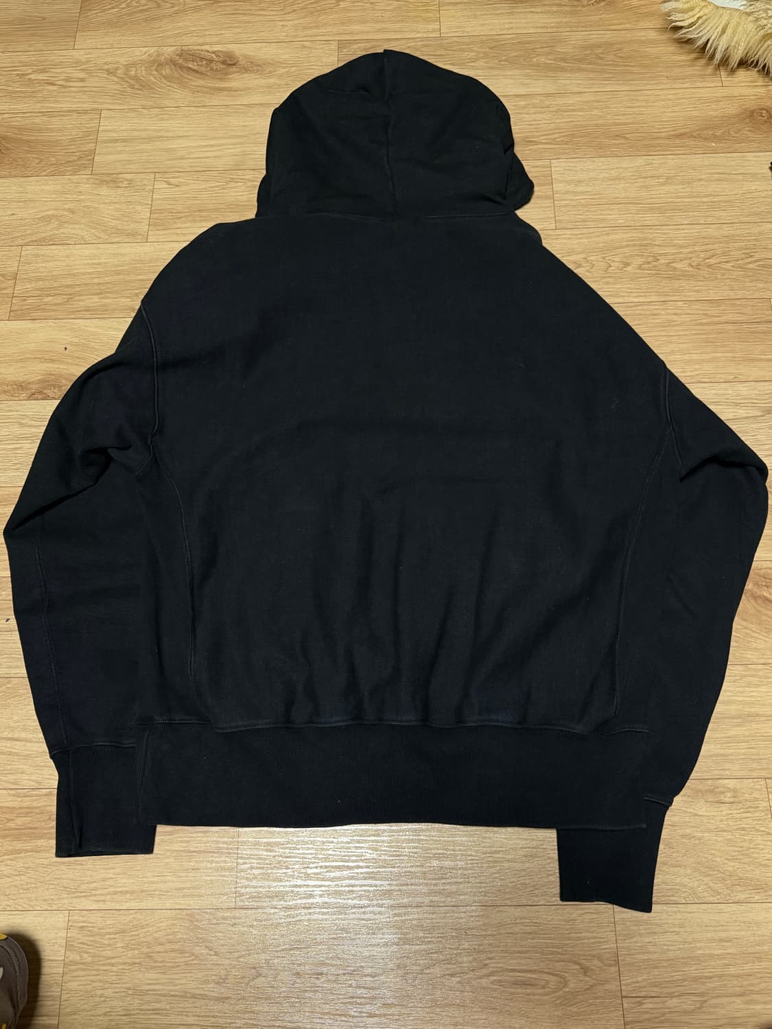 아웃스탠딩 리버스 헤비 후드티 블랙 L 상품이미지3