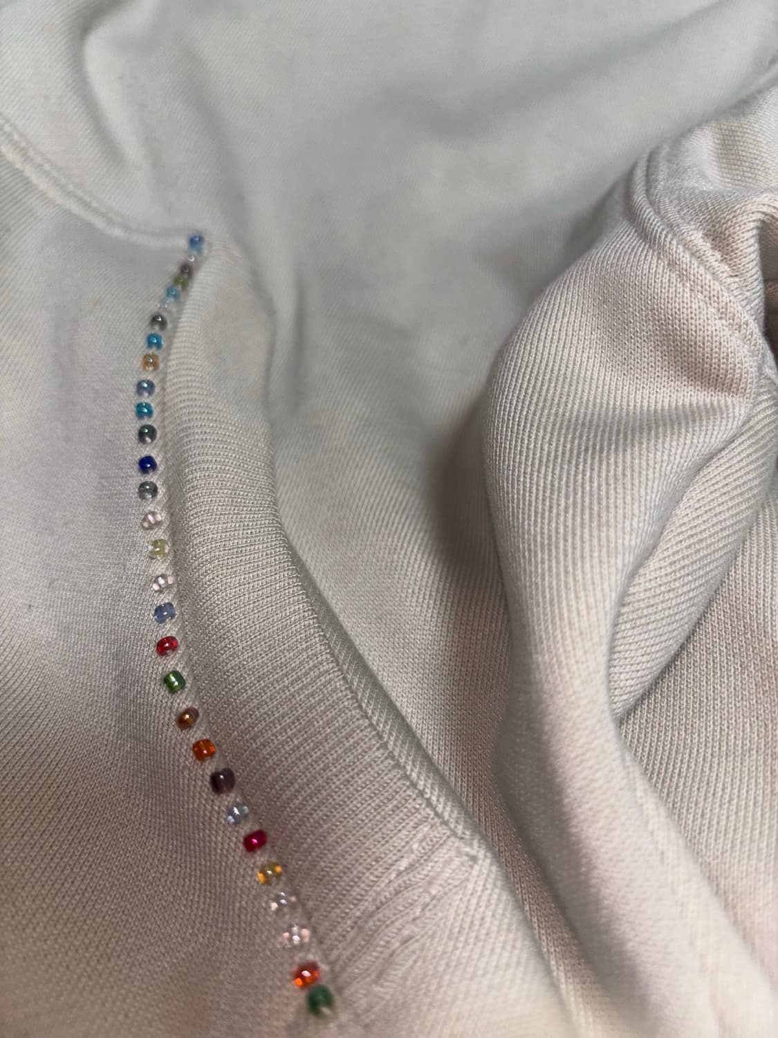스컬프터 Beaded Saint Hoodie Zip-Up Dirty Wh 상품이미지6