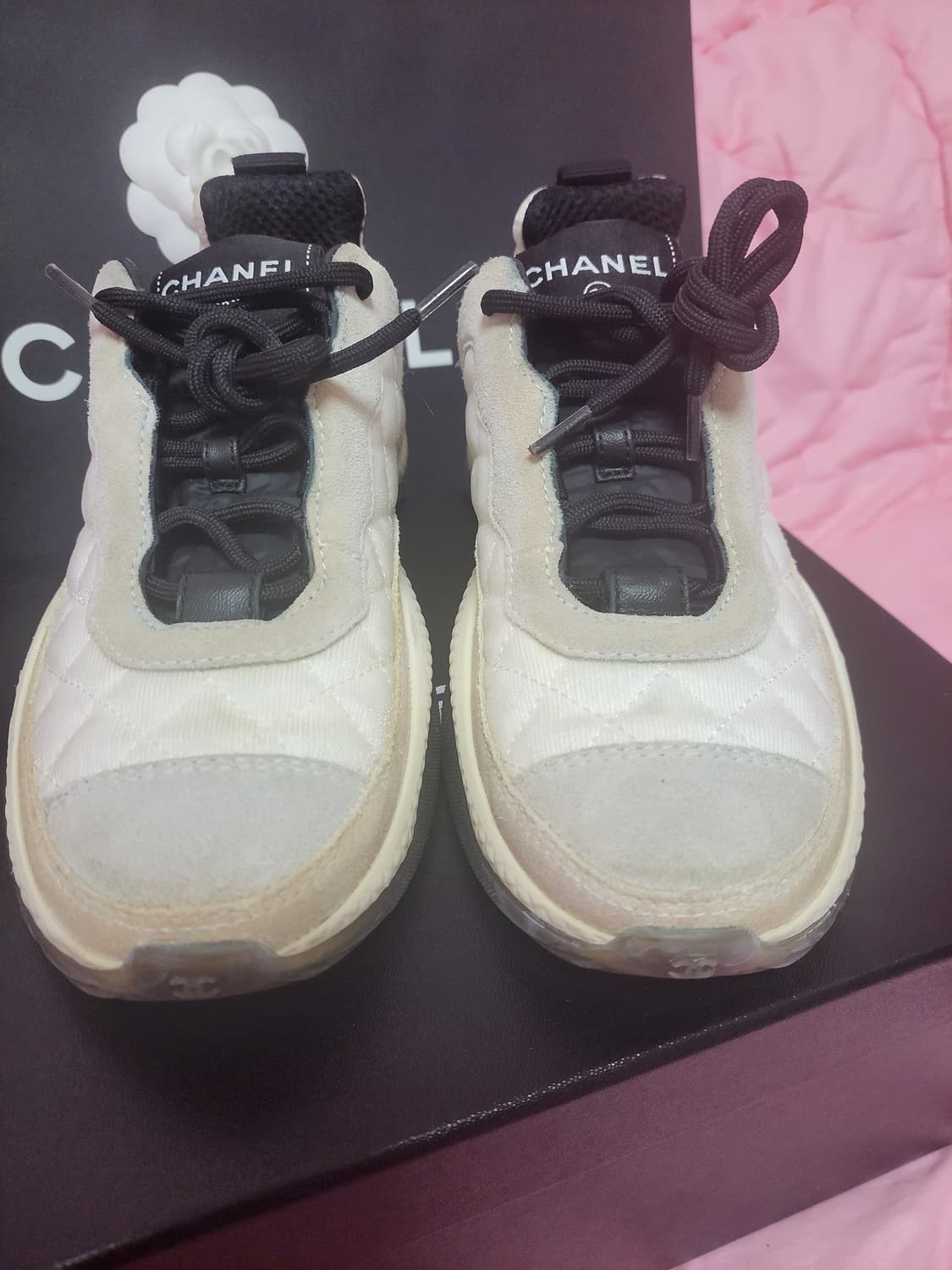 정품)급처상태좋음!샤넬 믹스드파이버 스니커즈 운동화 신발 상품이미지5