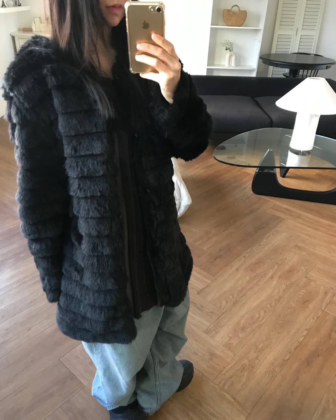 vintage black fur jacket 상품이미지2