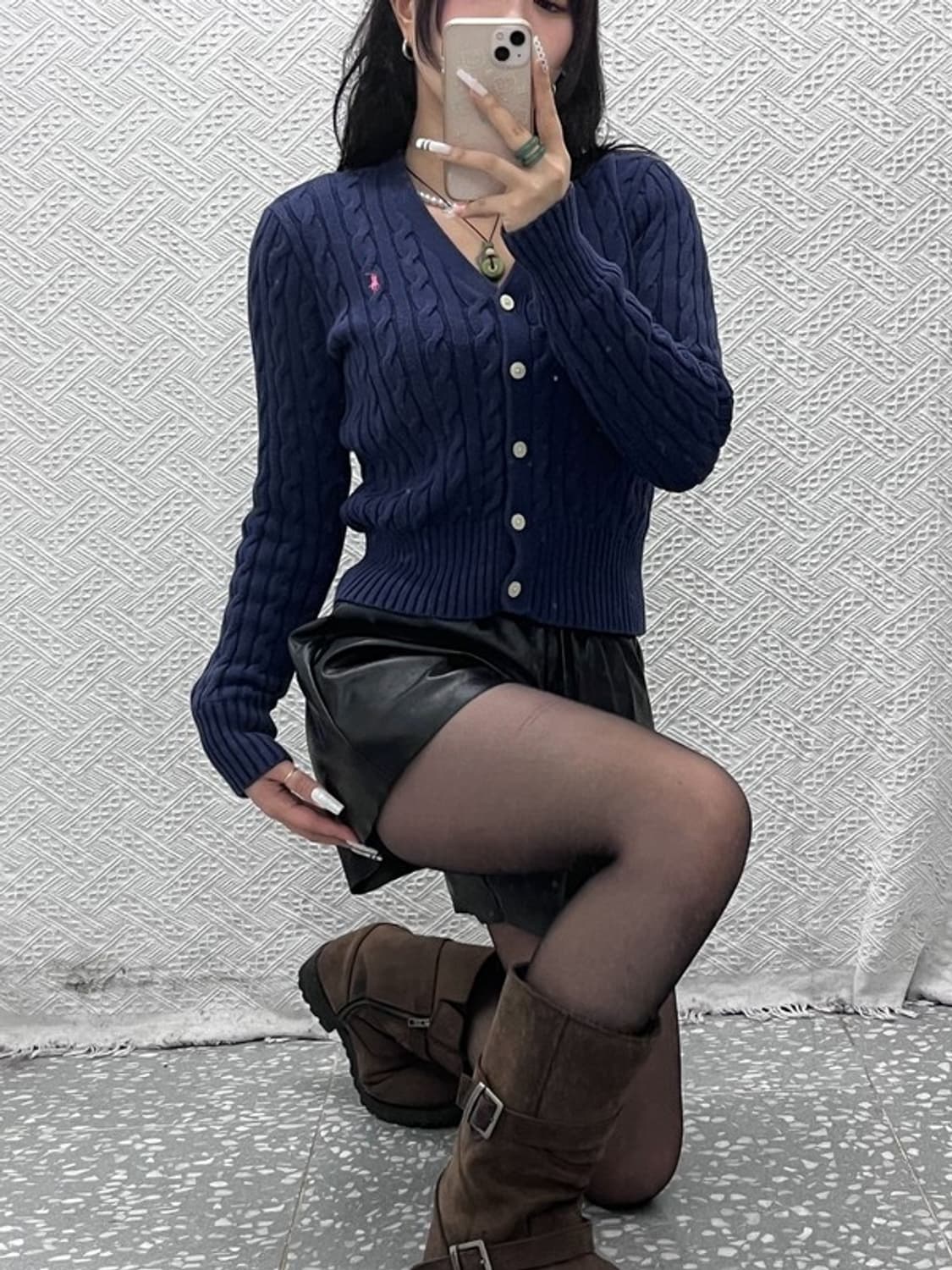 폴로 랄프로렌 Y2K 캐주얼 모리 딱붙핏 꽈배기 가디건 XL C10944 상품이미지2