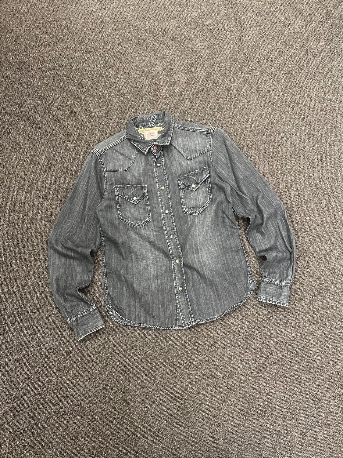 M)Kriff Mayer vintage 여성 흑청 데님 셔츠 상품이미지3