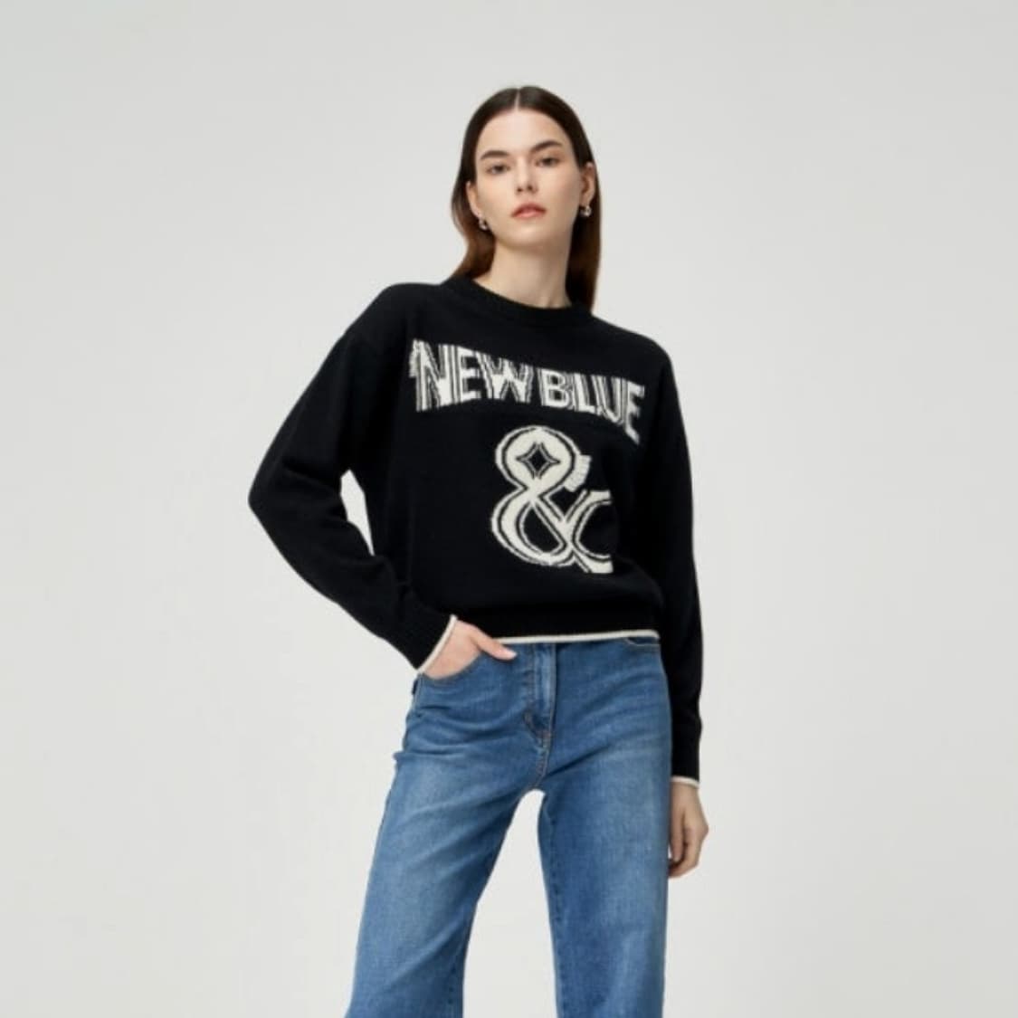 SJYP 23 뉴 블루 울 니트 탑 상품이미지1