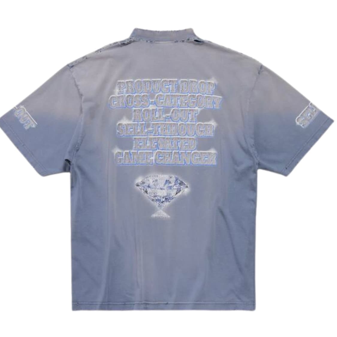 BALENCIAGA 발렌시아가 SNBN 라지 핏 티셔츠 블루 상품이미지10