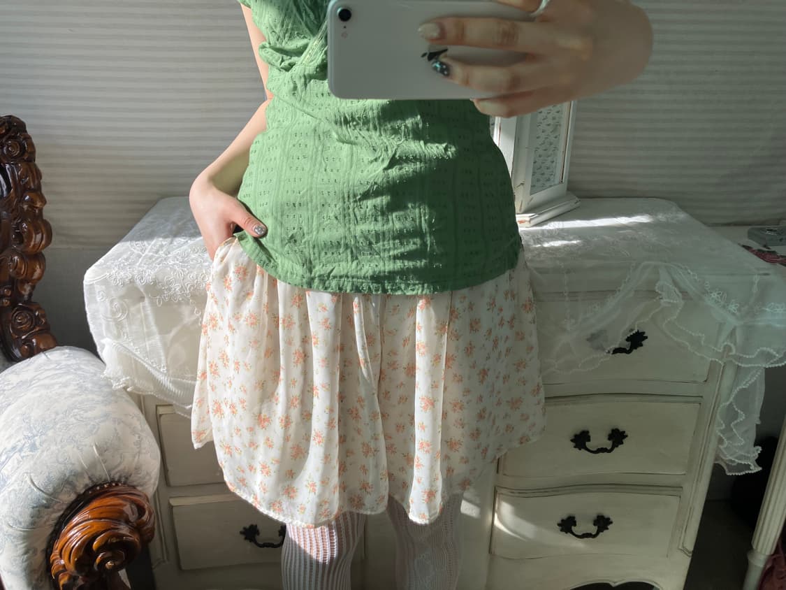 빈티지 잔꽃 쉬폰 반바지 상품이미지1