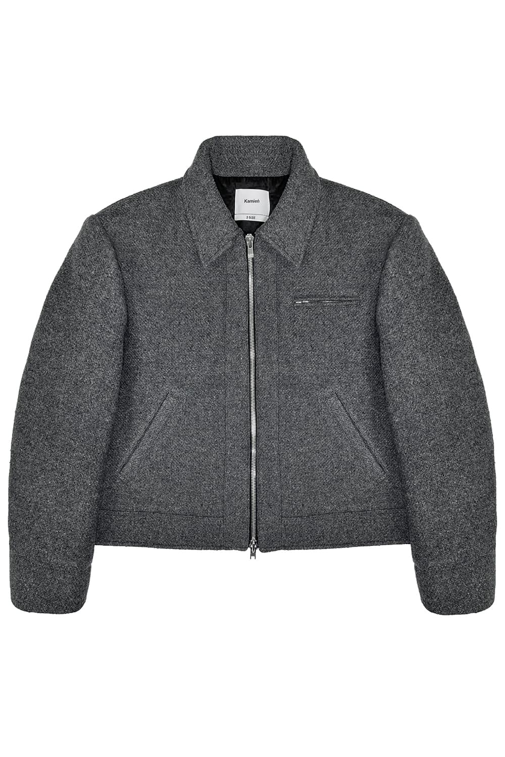 3 카미엔 그리드 울 자켓 그레이 상품이미지1