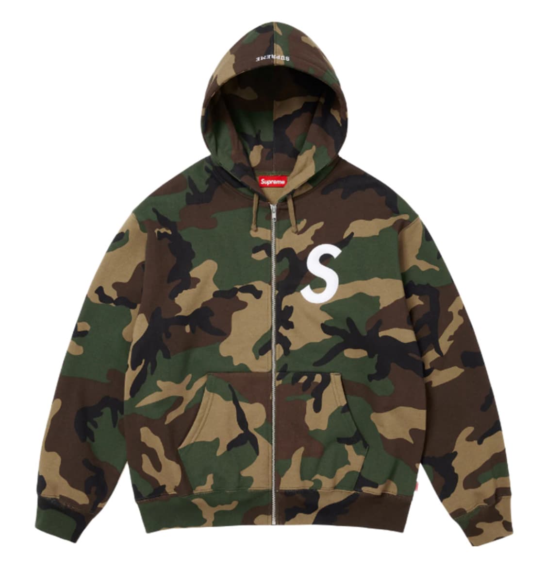슈프림 S 로고 집업 후드 스웨트셔츠 우드랜드 카모 - 25FW 상품이미지1