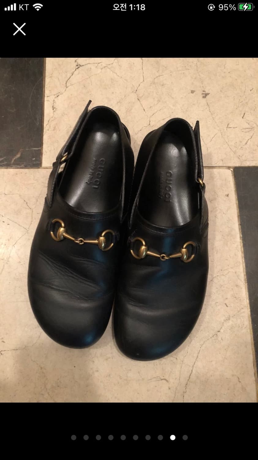 구찌 블랙 가죽 홀스빗 뮬 샌들(정품) 상품이미지6