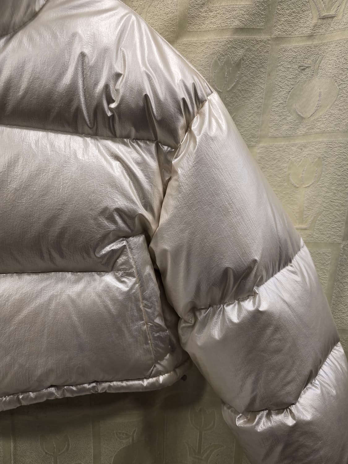 거의새거) Three color 크롭 패딩 덕다운 아이보리 프리사이즈 상품이미지3