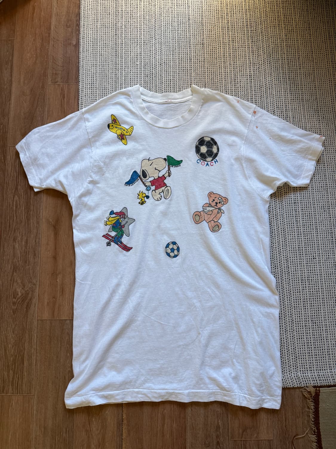 80s 스누피 핸드페인팅 티셔츠 상품이미지1