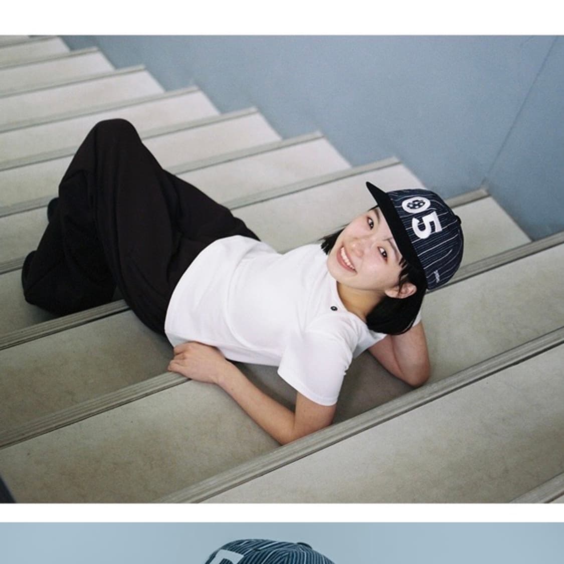 오헤시오 스트라이프 넘버 볼캡 네이비 상품이미지2