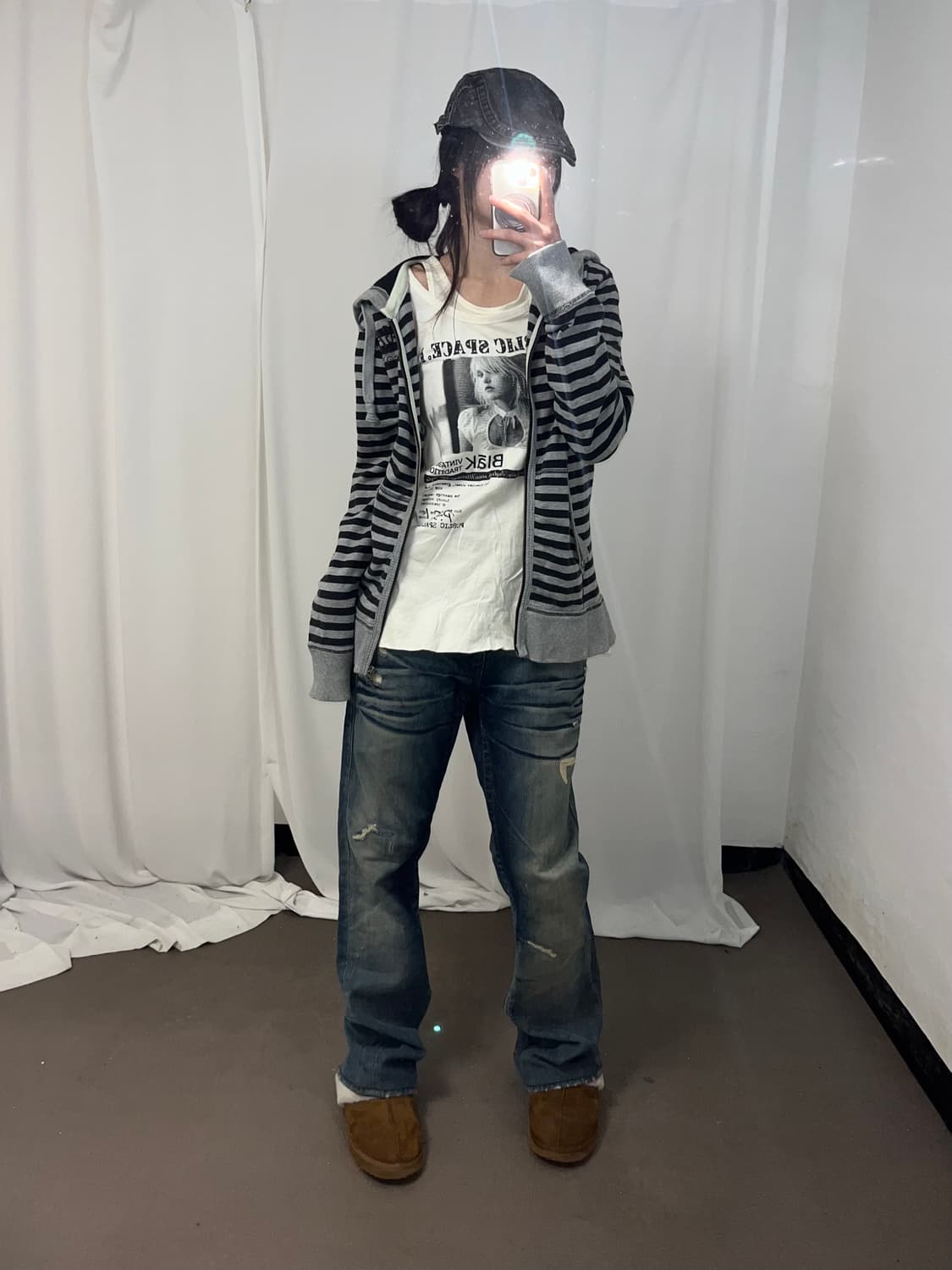 00‘s 프린팅 오프숄더 레이어링 반팔 상품이미지5