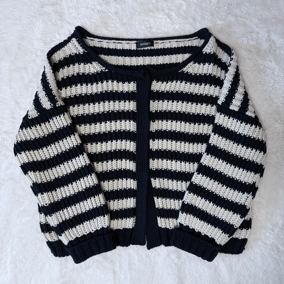 MAX&CO 막스앤코 스트라이프 니트 가디건 상품이미지1