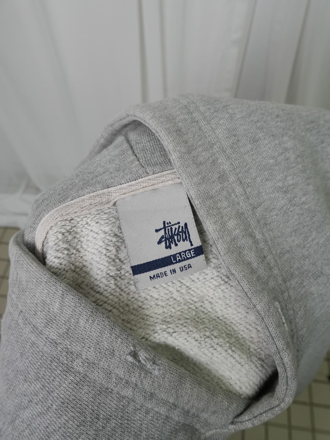 00s STUSSY 크로스 로고 후드 스웻 L 상품이미지3