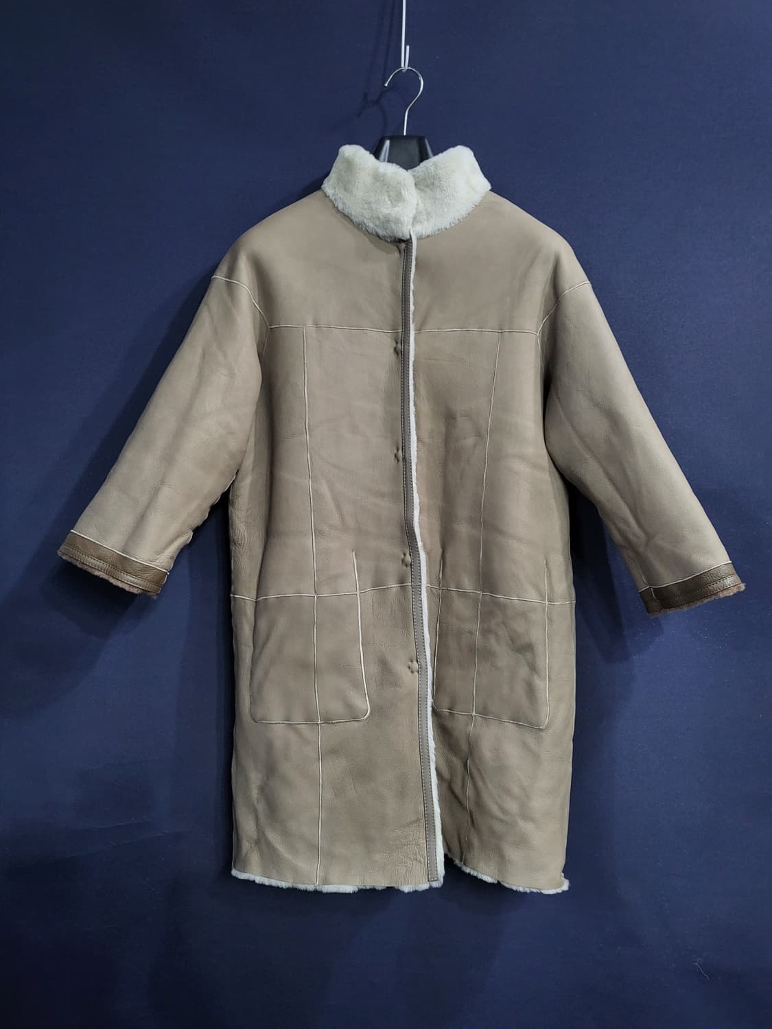 쁘렝땅 리버시블 핸드메이드 양모 양가죽 9부 무스탕(새상품) 상품이미지2