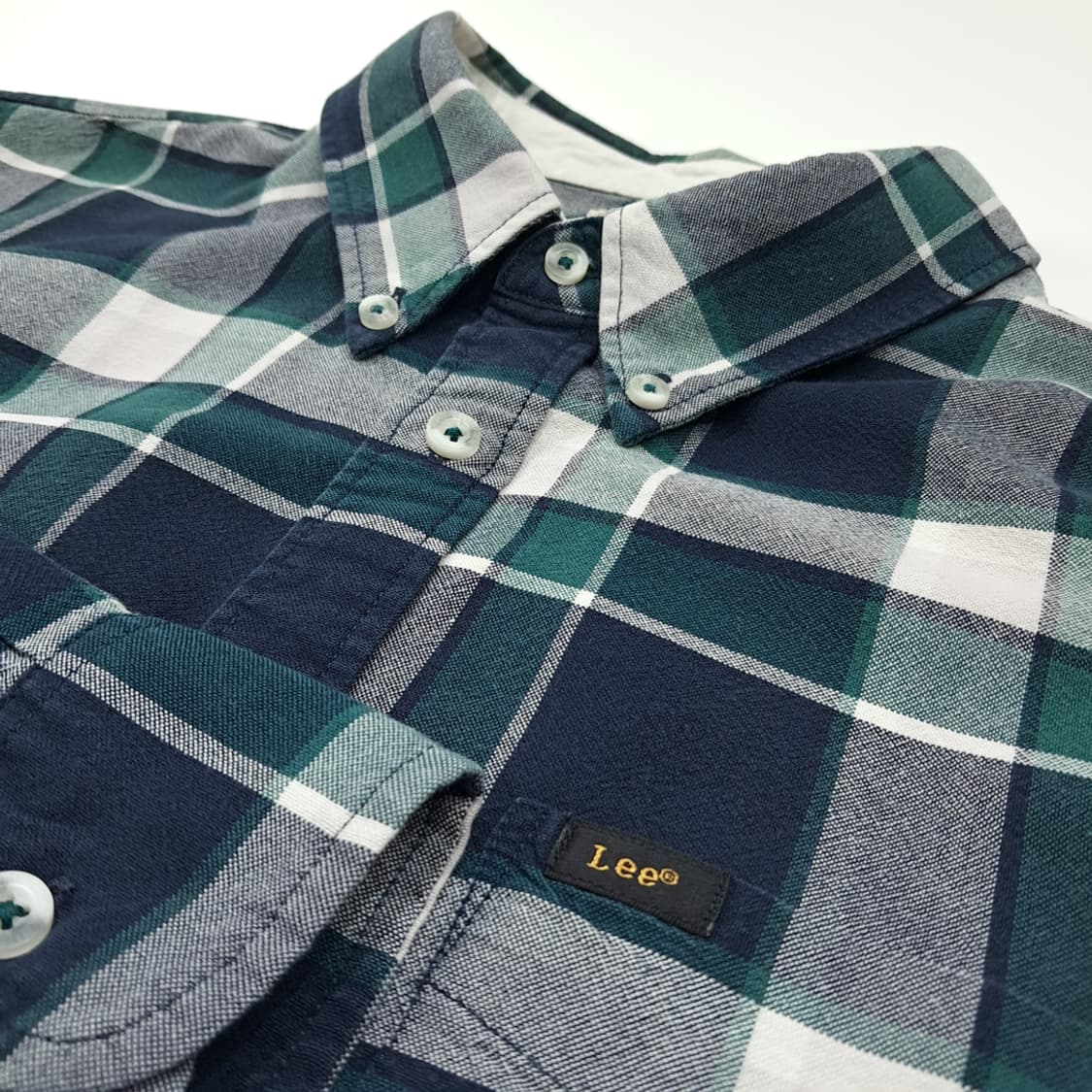 CL376 L 리 KANSAS 1889 체크 버튼다운 셔츠 남방 상품이미지3