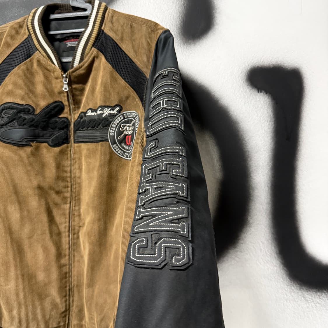 Fubu 후부 코듀로이 멀티 디테일 집업 바시티 자켓 브라운 상품이미지6