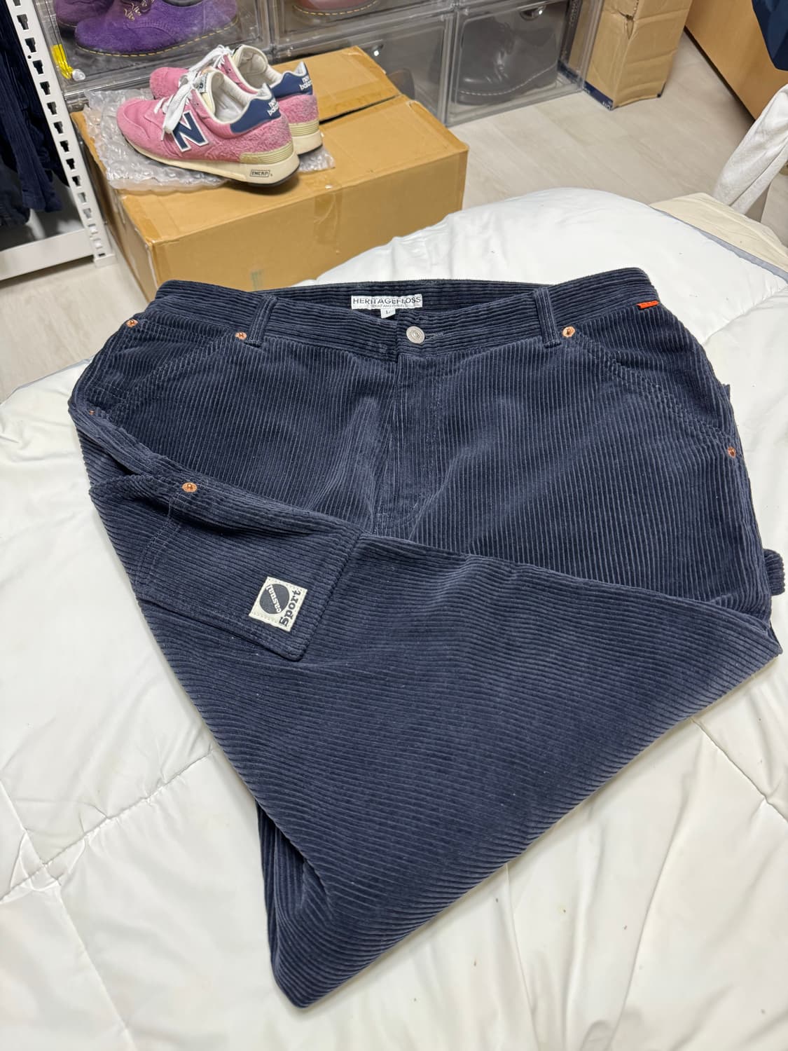 헤리티지플로스 코듀로이 카펜터팬츠 / 네이비 / 라지L 상품이미지2