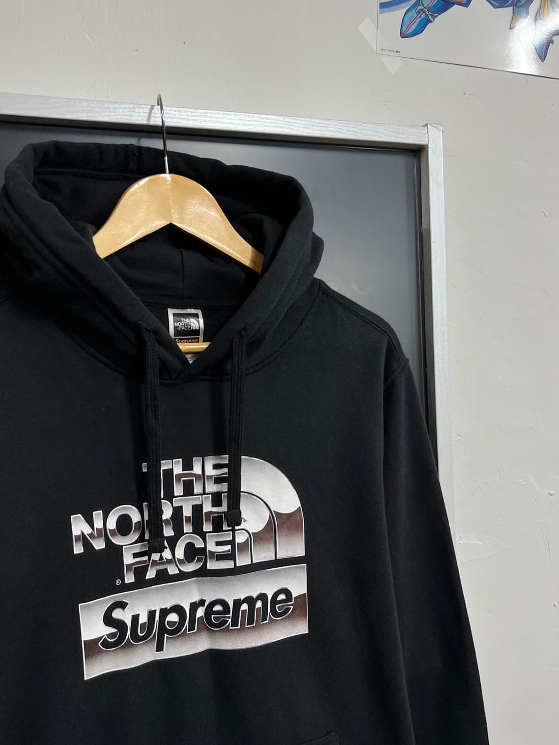 18ss Supreme 슈프림 노스페이스 메탈릭 로고 풀오버 후드티 상품이미지2