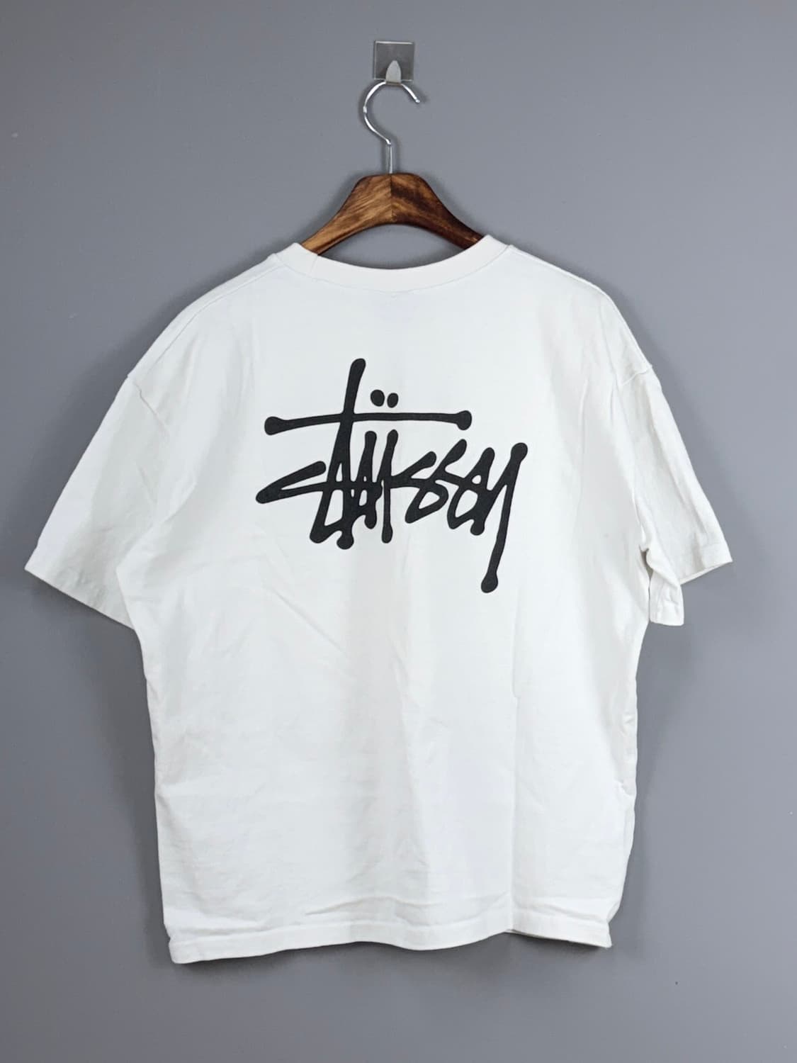 스투시 백로고 반팔 티셔츠 화이트 E18 상품이미지3