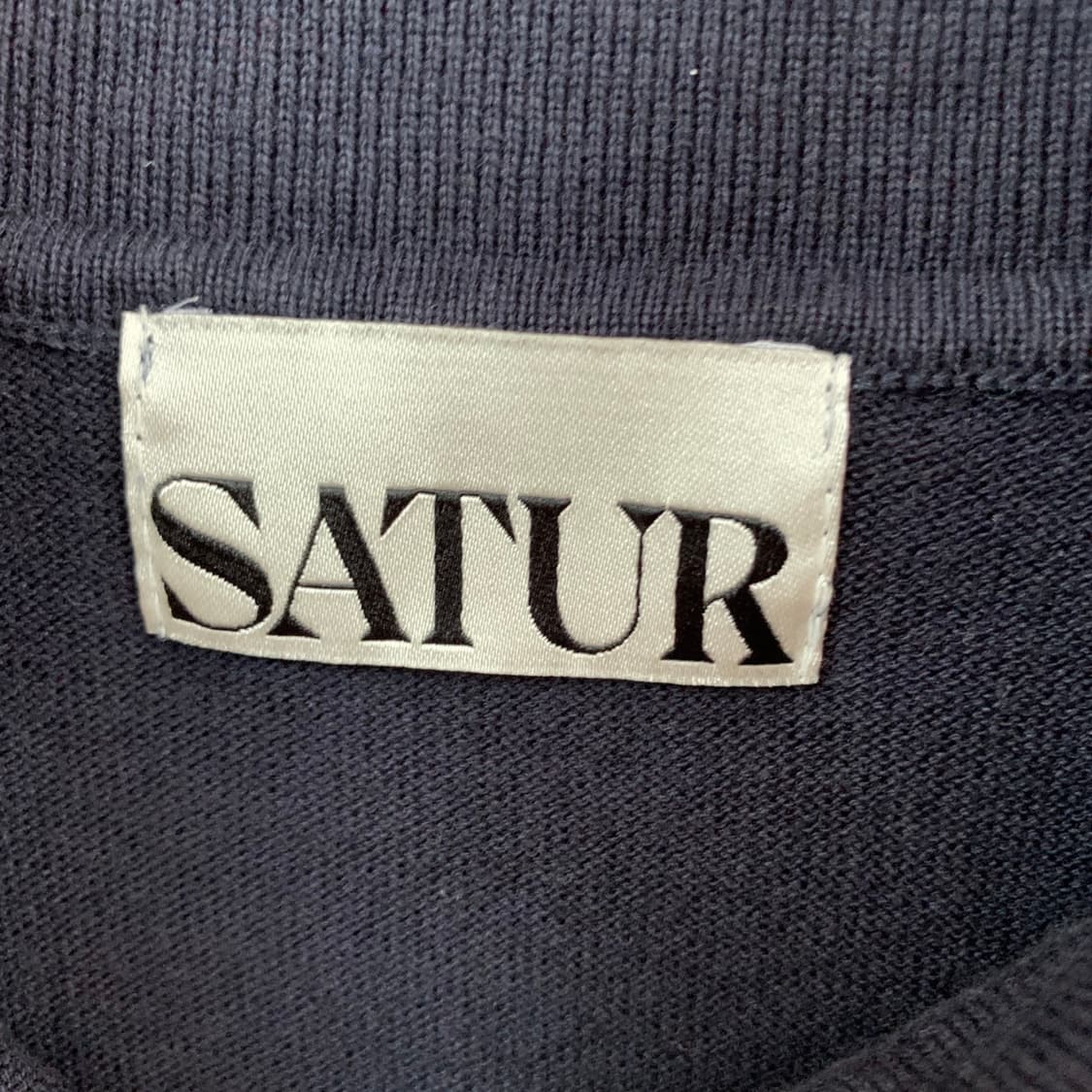 S SATUR 세터 여성 파인 하프 피케 니트 반팔 카라티 상품이미지4