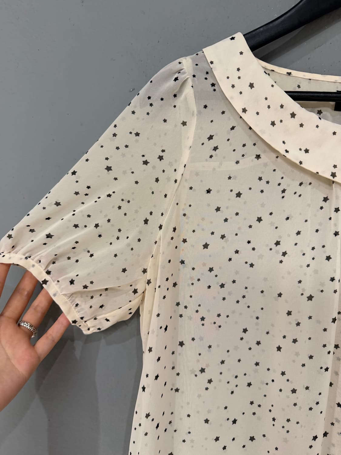 star pattern collar detail blouse we 상품이미지7