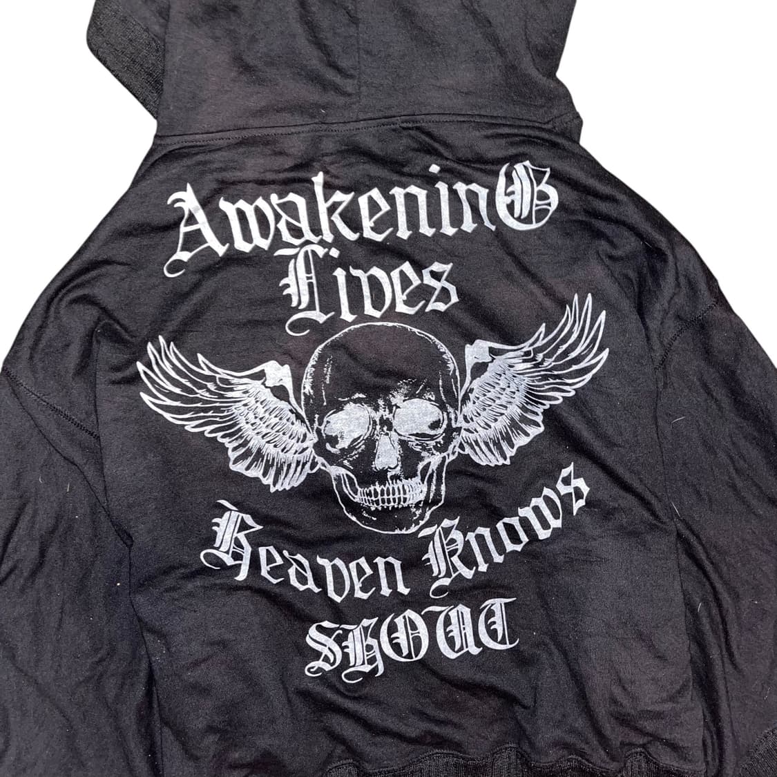 Oggetto 오게토 가오리핏 해골패치 후드집업 펑크y2k갸루 상품이미지7