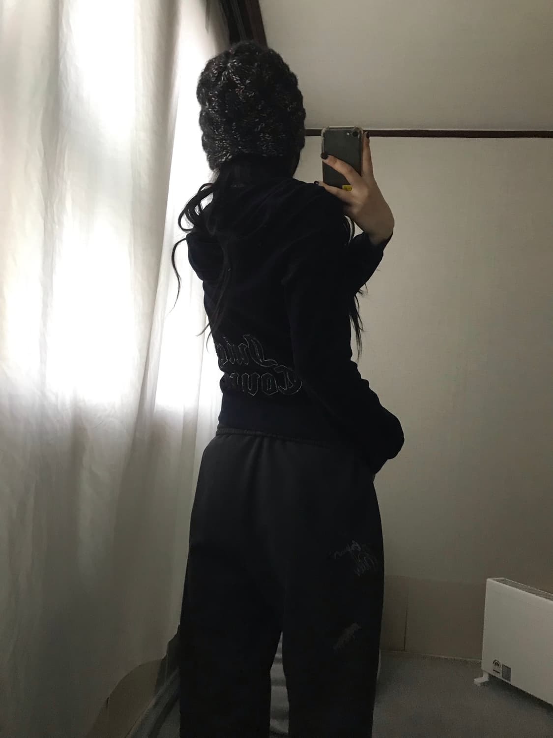 쥬씨꾸뛰르 네이비 벨벳 후드집업 상품이미지1