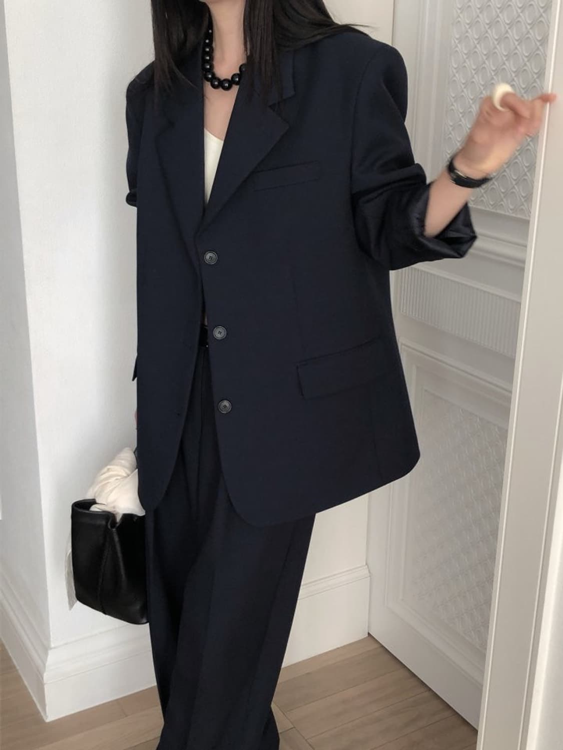 르버터LeButter 모멘토 울 오버자켓 네이비 새상품 상품이미지8