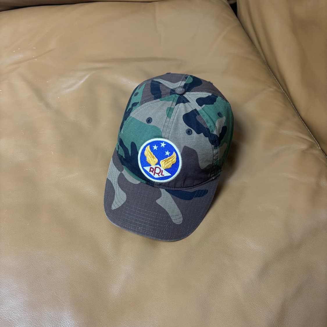 RRL 더블알엘 랄프로렌 폴로 윙로고 6패널 볼캡 모자 우드랜드 카모 상품이미지1