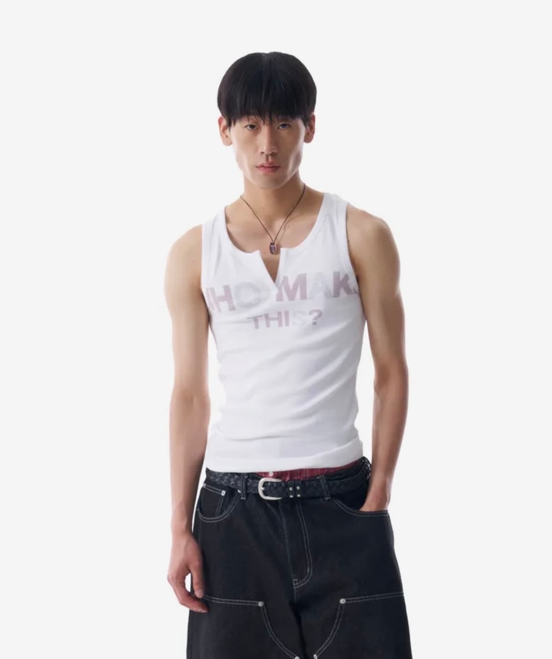 아캄 Rhinestone Slit Sleeveless (White) 상품이미지1