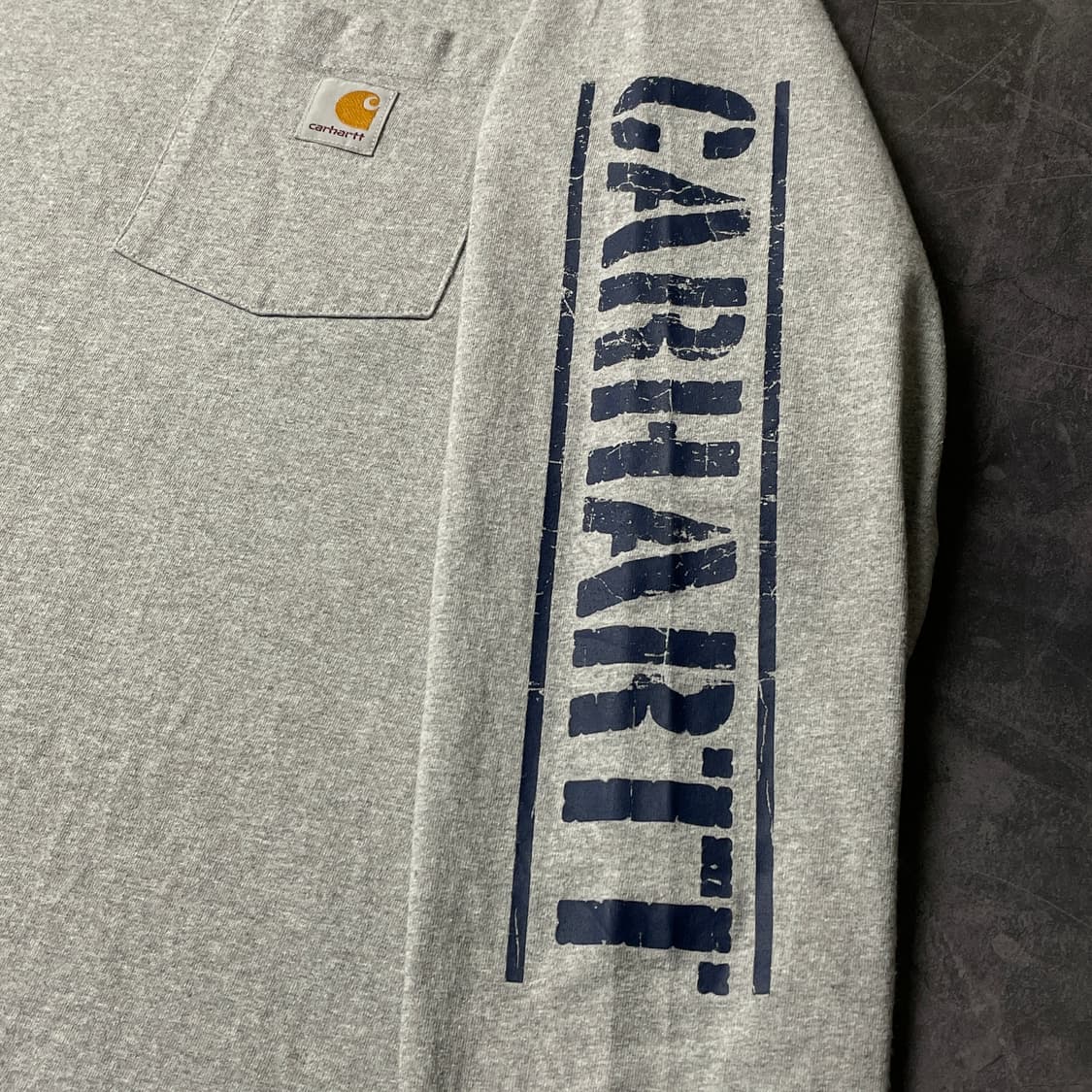 CARHARTT 칼하트 빈티지 그레이 레터링 긴팔 티셔츠 A00972 상품이미지5