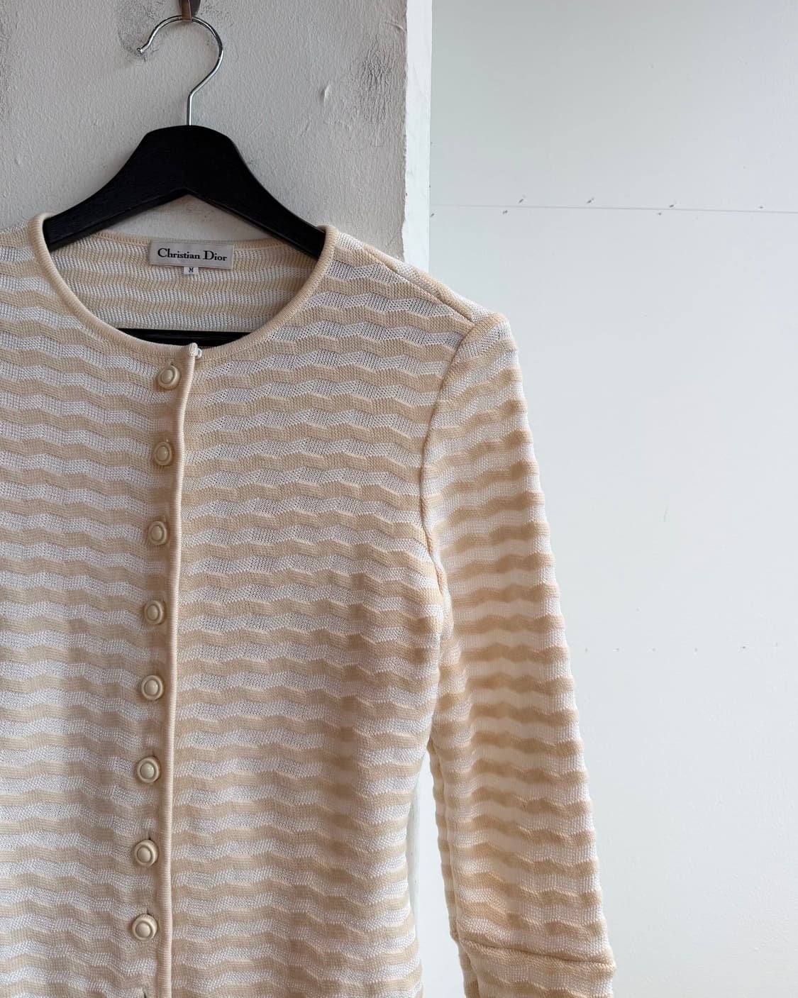 크리스찬 디올 베이지 웨이브패턴 가디건  상품이미지5