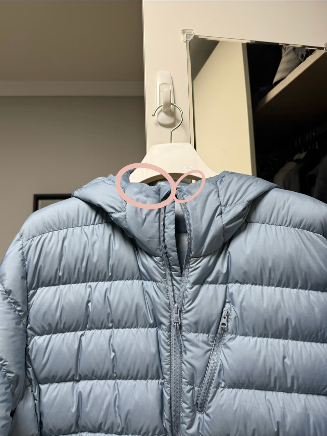 [2XL] 무신사스탠다드 시티 레저 후디드 라이트 패딩 문블루 상품이미지7