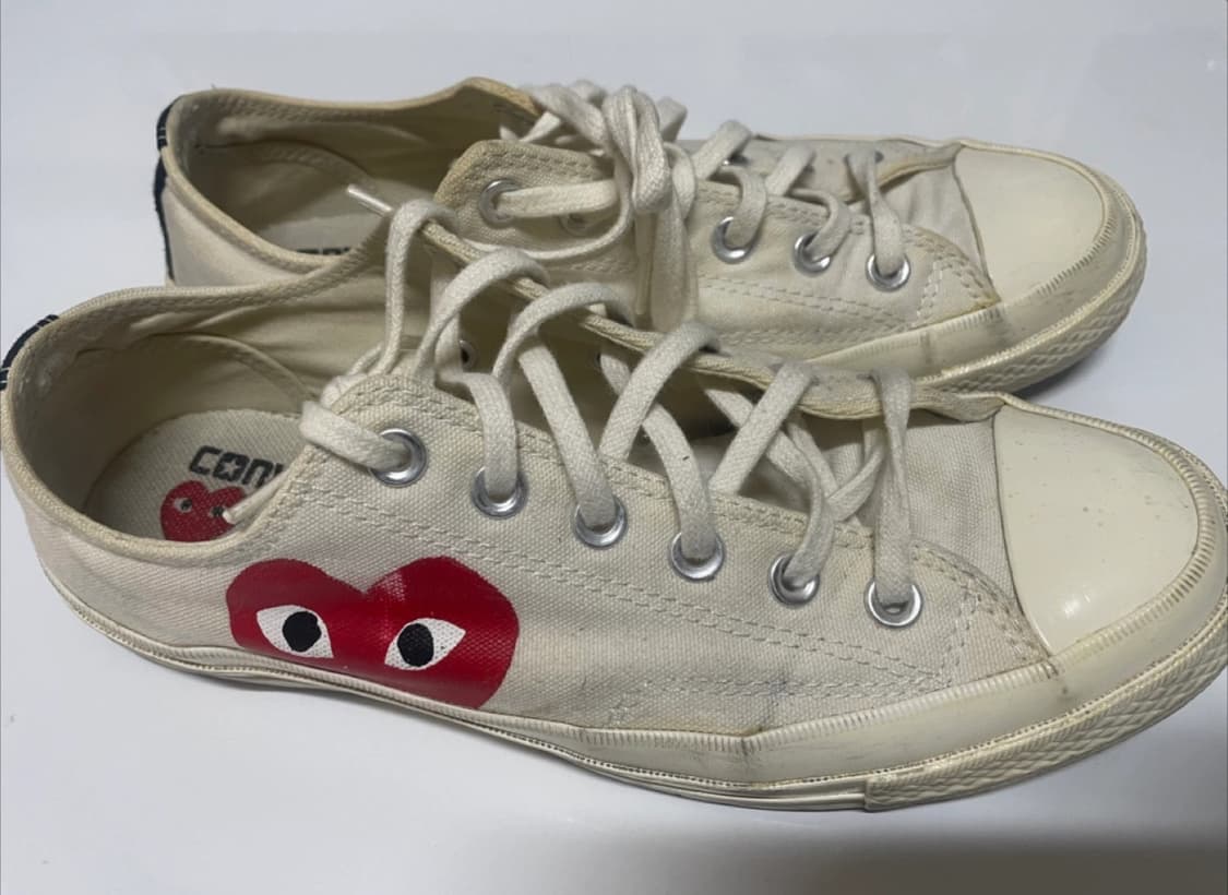 컨버스 꼼데가르송 아이보리 스니커즈 255 상품이미지2