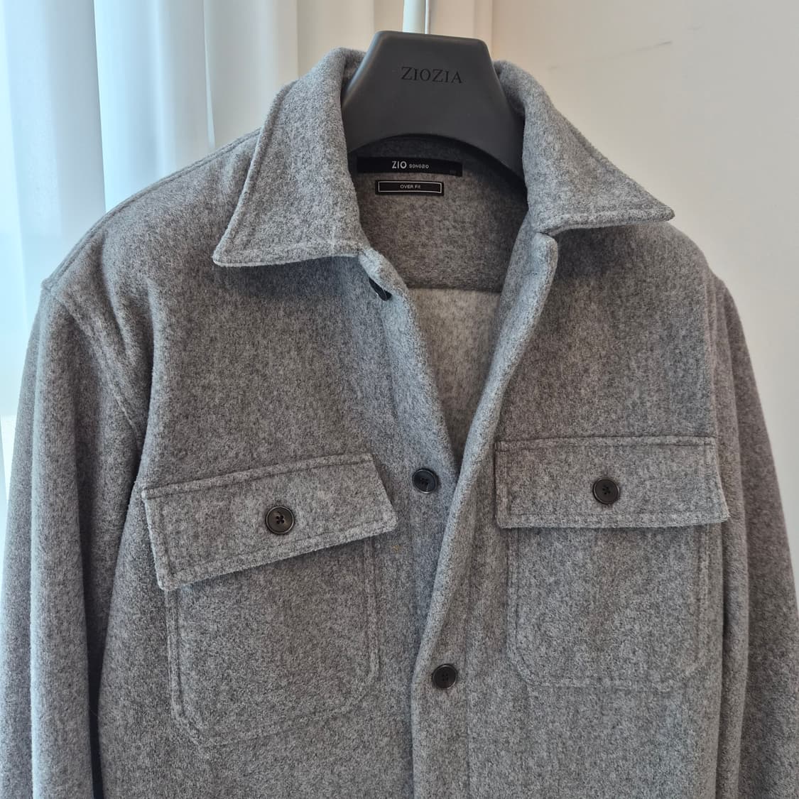 지오송지오 그레이 투포켓 울 아우터 셔츠 100사이즈 상품이미지2