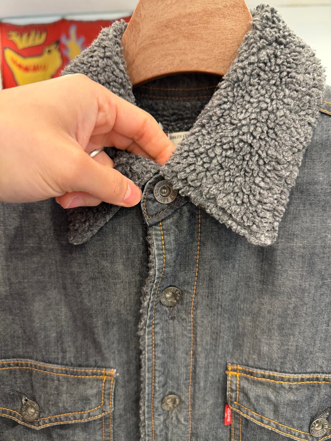 00s Levis 리바이스 쉐르파 데님 트러커 자켓 상품이미지4