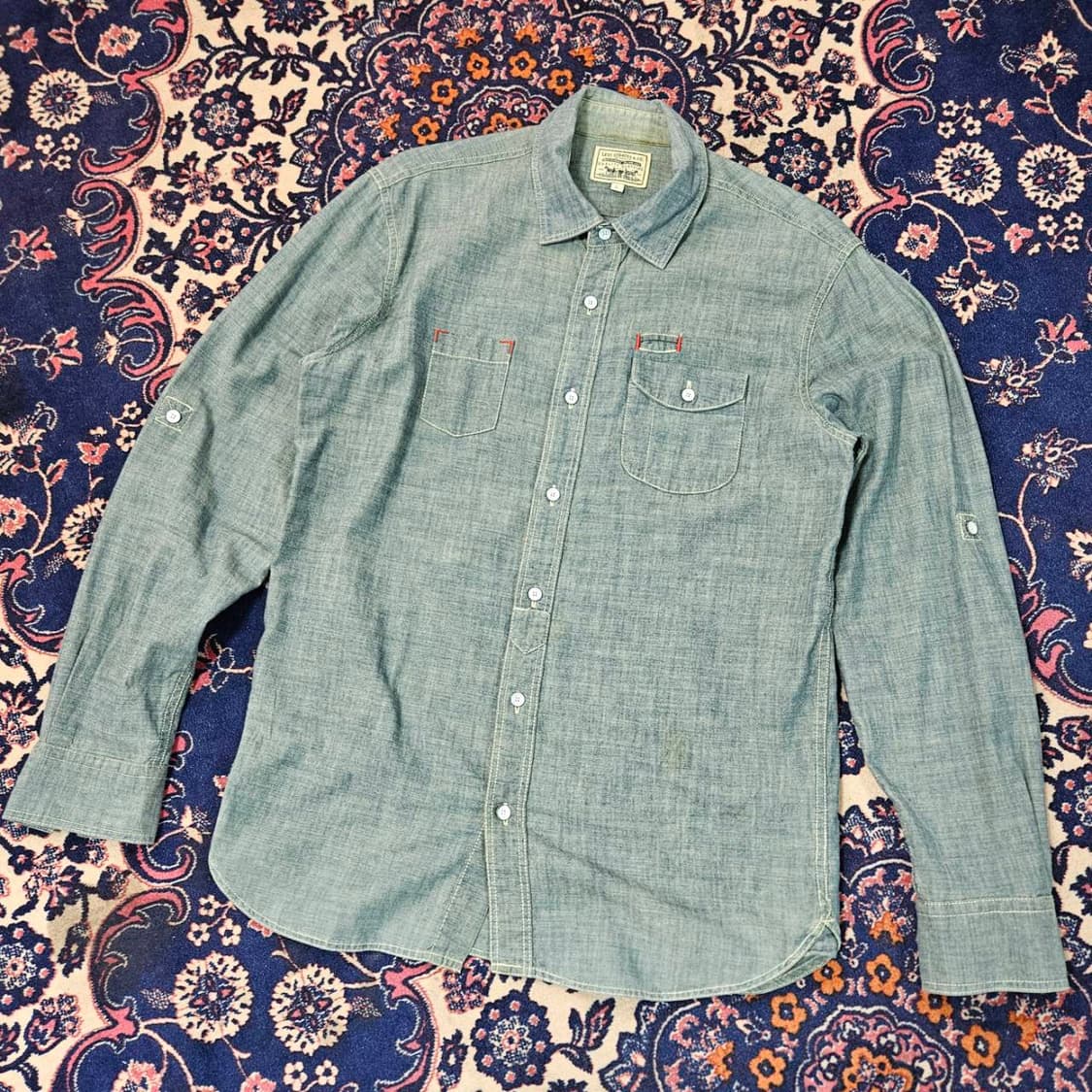 리바이스(Levis) 00's 빈티지 녹진 워시드 롤업 셔츠 상품이미지1