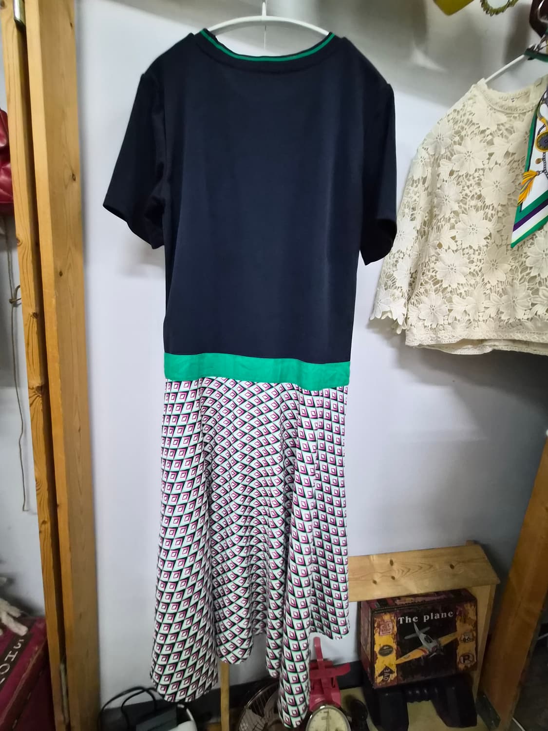 Si 씨 패턴 플레어 롱 원피스 상품이미지5