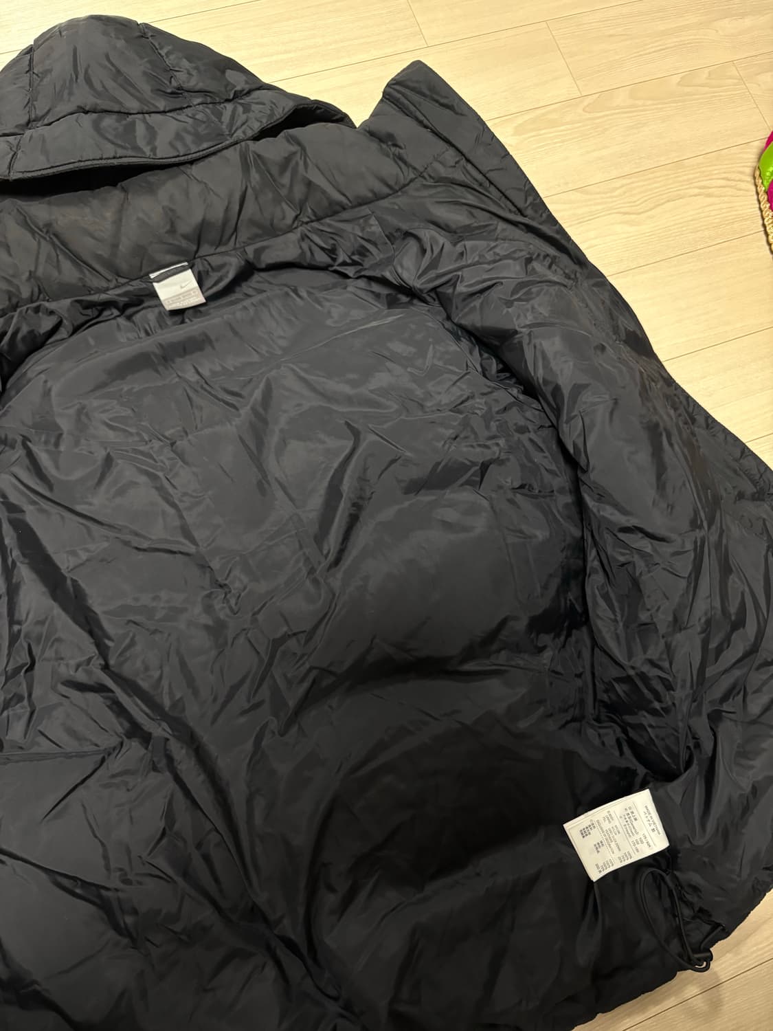 나이키 덕다운 블랙 패딩, 모자 탈부착 L 상품이미지3