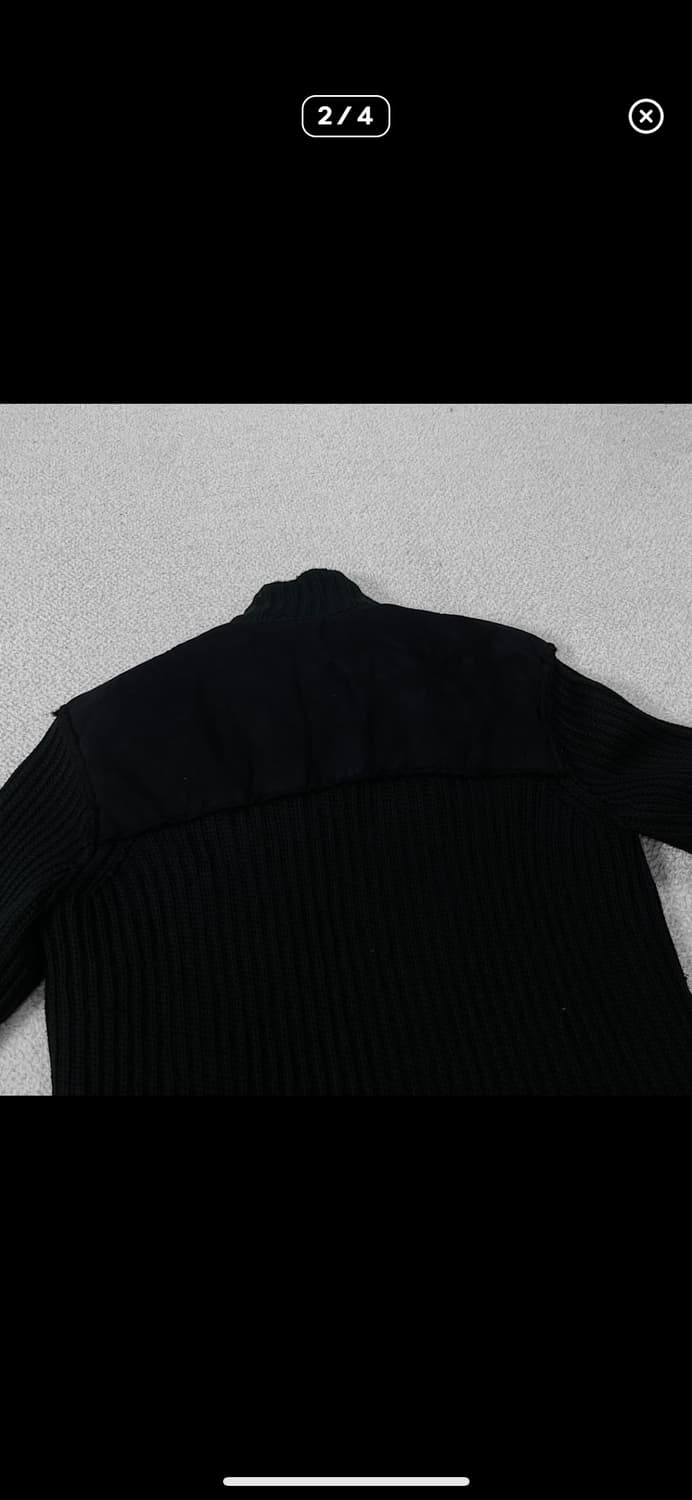 알마니 익스체인지 스웨이드 바디 니트집업 자켓 블랙 상품이미지2