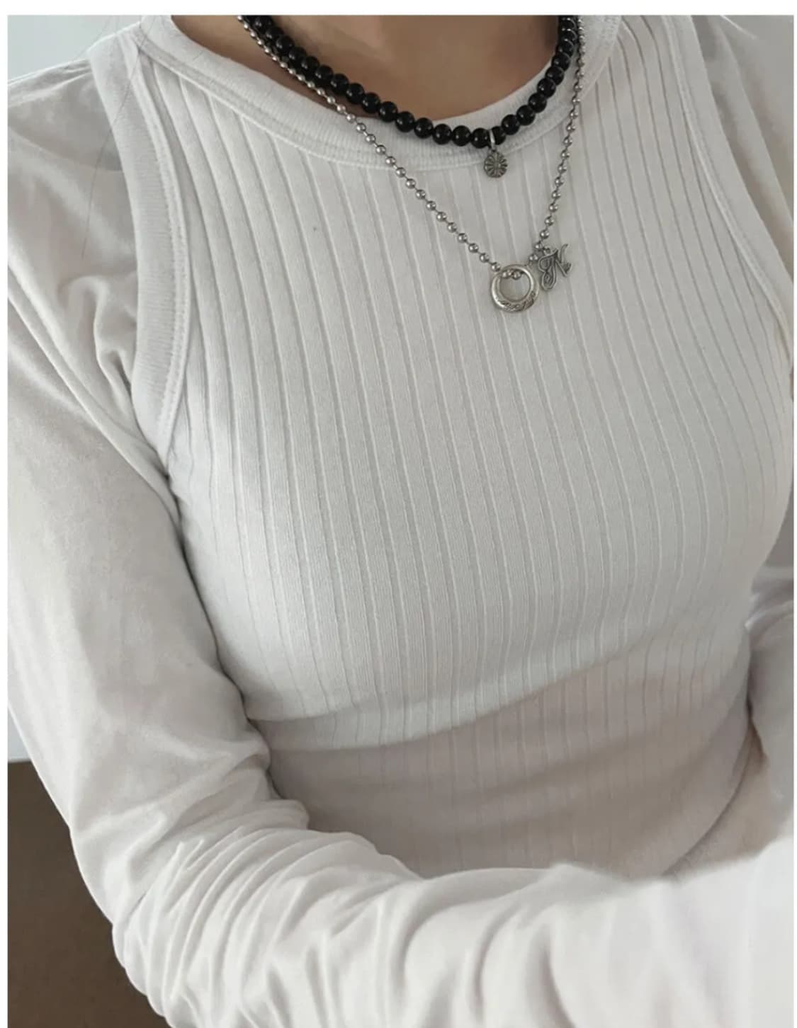 엔프프 체인 로고볼목걸이 상품이미지2