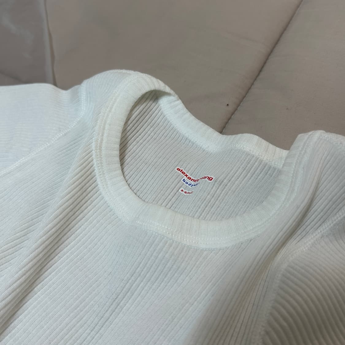 알렉산더왕 바디웨어 화이트 골지 티셔츠 XS 상품이미지3