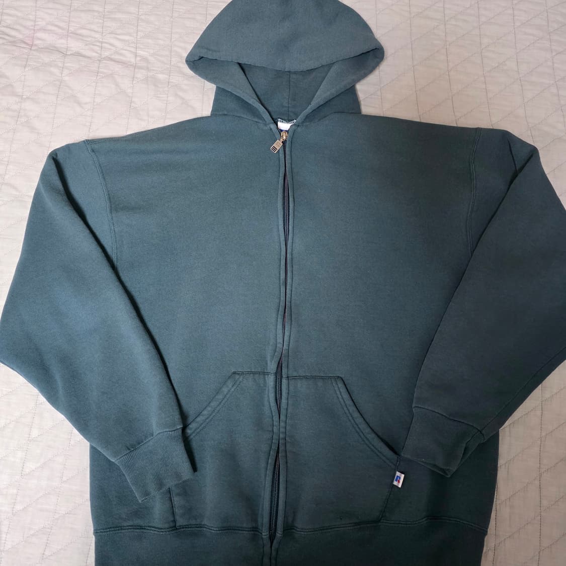 [L] 90s 빈티지 러셀 애슬레틱 후드집업 포레스트 그린 상품이미지1