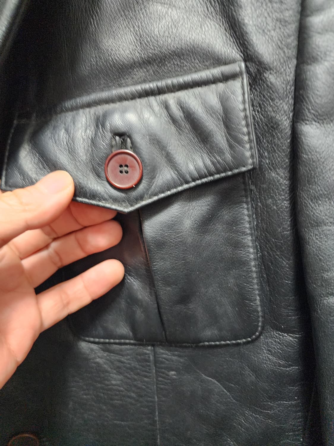 COMME ÇA COLLECTION 리얼레더 3버튼 블레이저 상품이미지3