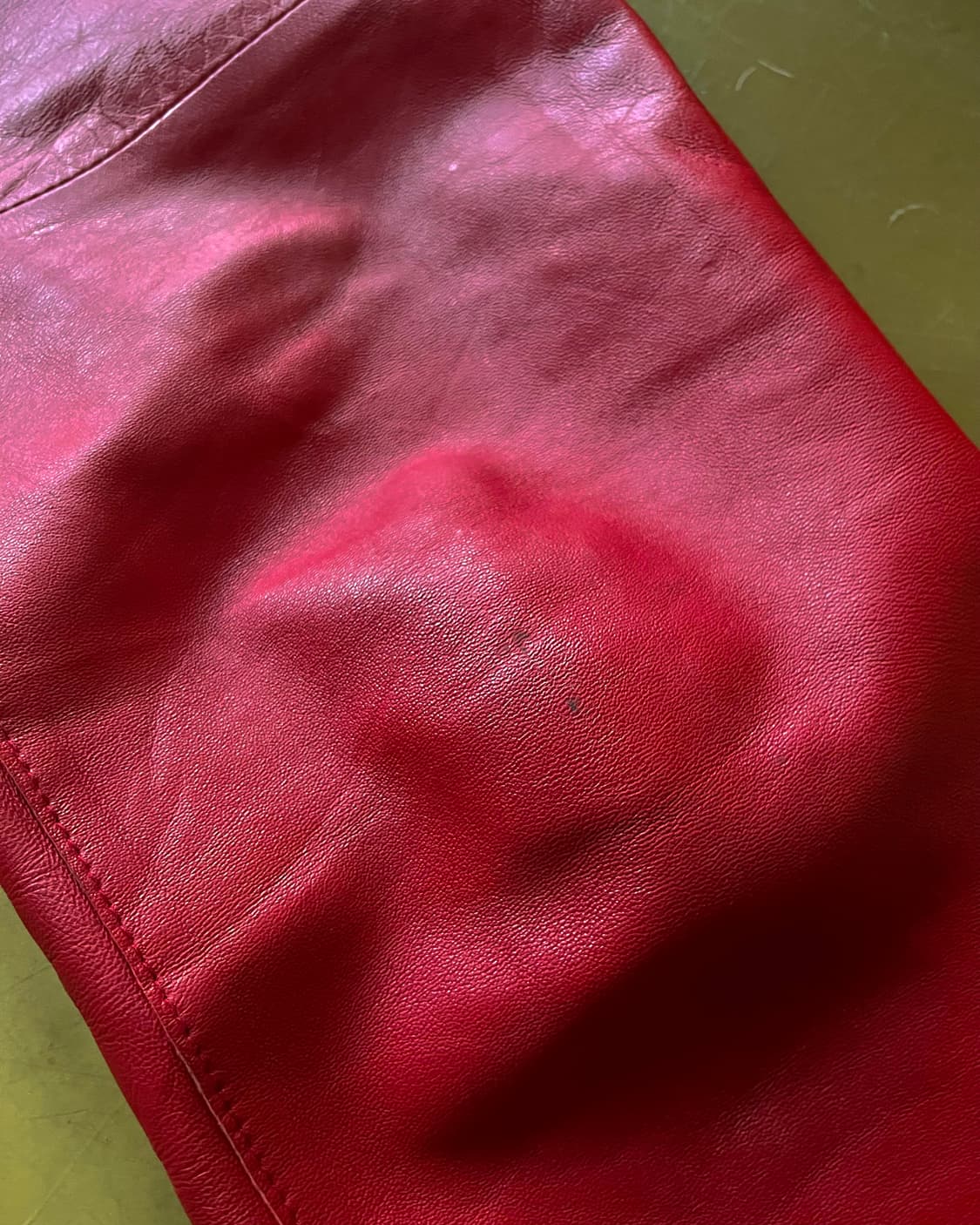 Patrick Cox Real Lamb Leather Red Pants 상품이미지6