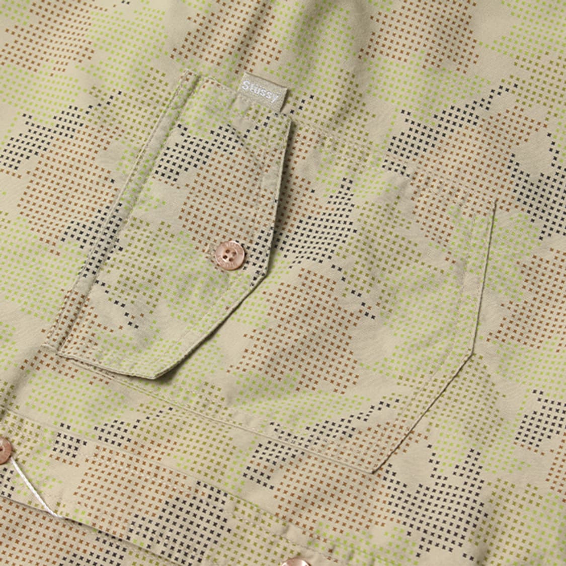  STUSSY "Yellow Pattern Half Shirts" 상품이미지4