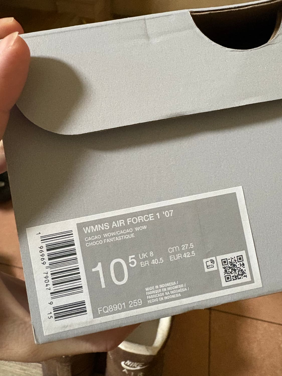 [W275] 1회착 나이키 카카오포스 에어포스 우먼스 카카오 와우 상품이미지6