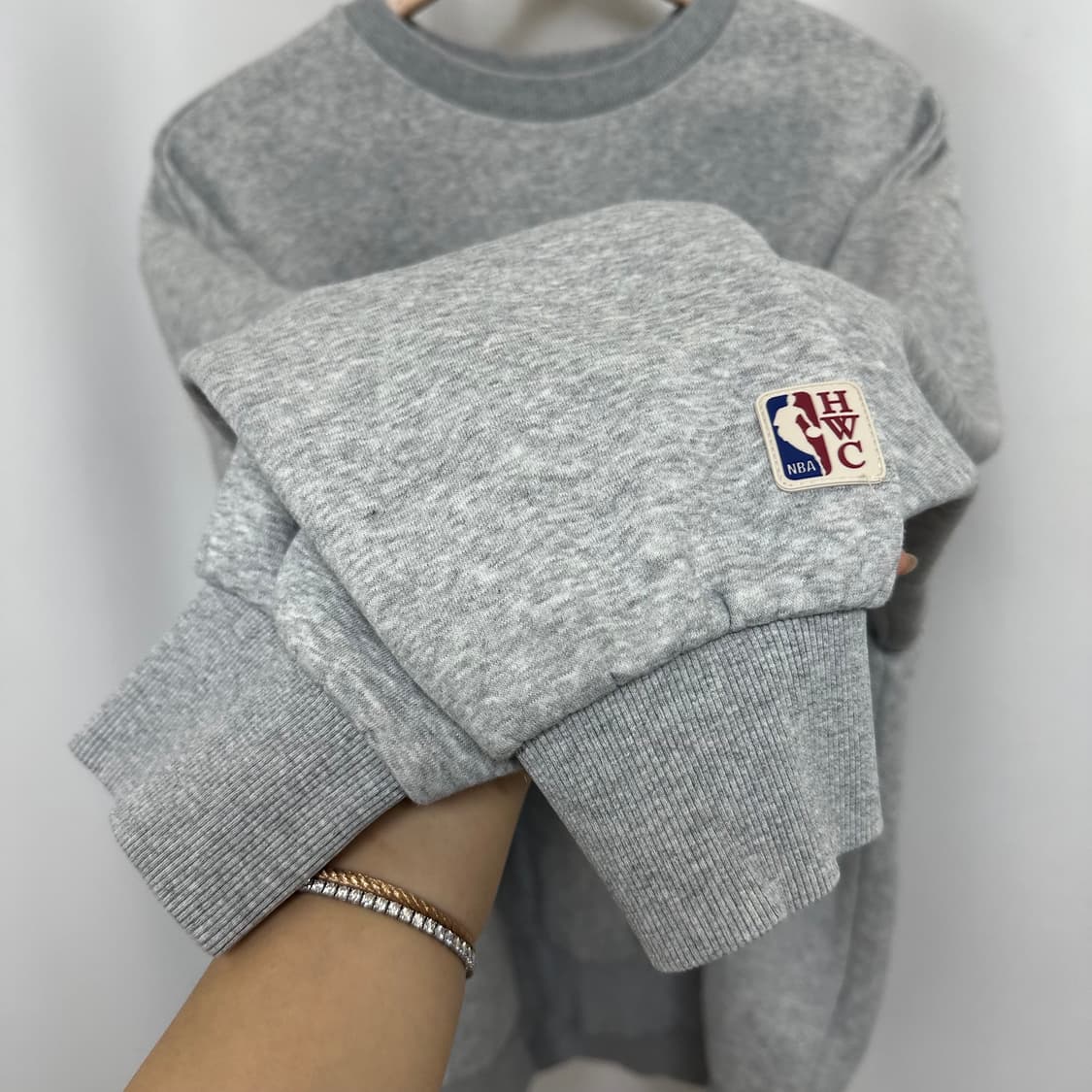 NBA 남자 기모 맨투맨 그레이 L  EJW 상품이미지4
