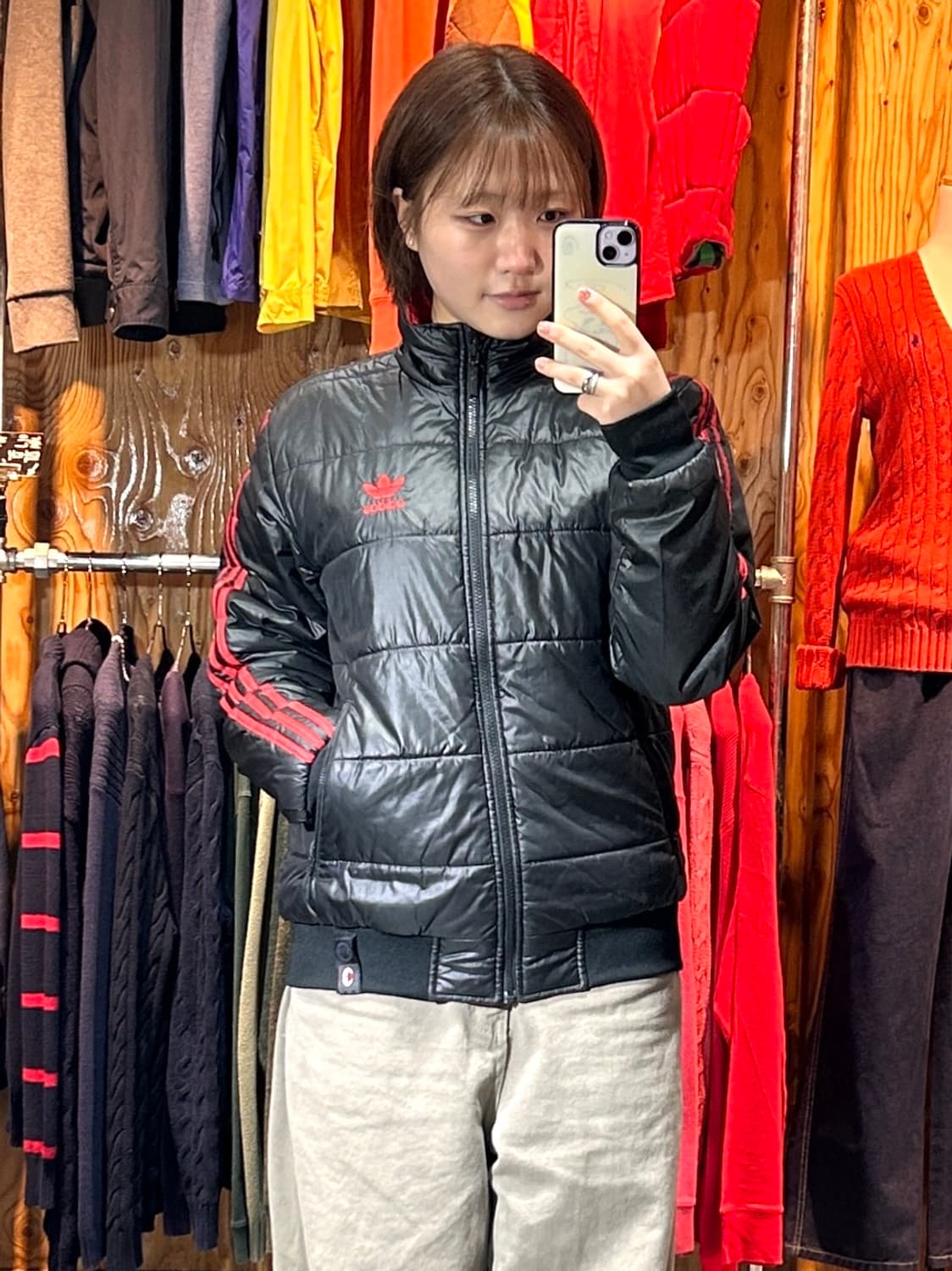 M 아디다스 파이어버드 AC밀란 레드 배색 리버시블 패딩 상품이미지1